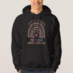 Keeper Of Gender Pink Or Blue Auntie Love You Rain Hoodie