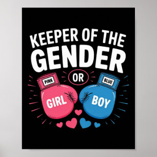 Keeper Of Gender Reveal Announcement Party Boxing  Poster