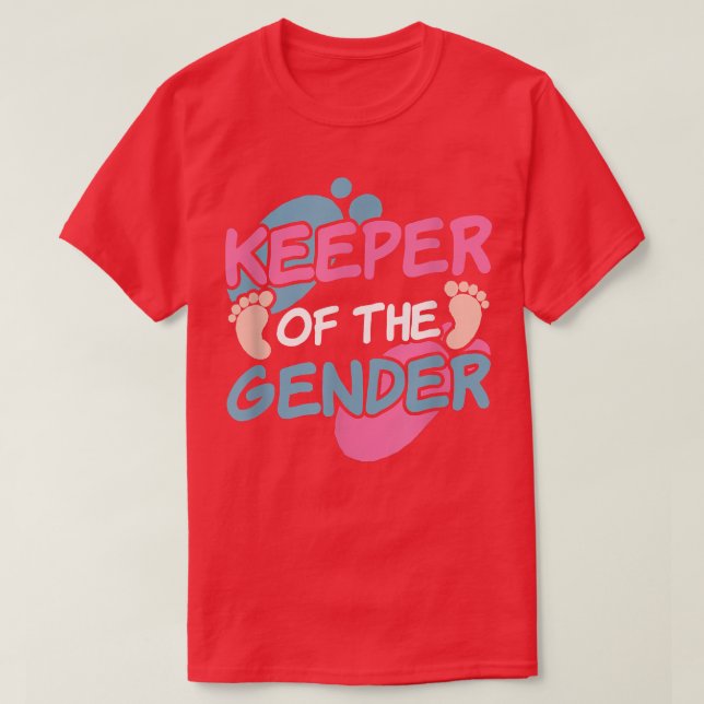 Keeper Of Gender Reveal Party Baby Announcement Pr T-Shirt (Design Front)