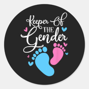 Keeper Of Gender Reveal Party By Classic Round Sticker