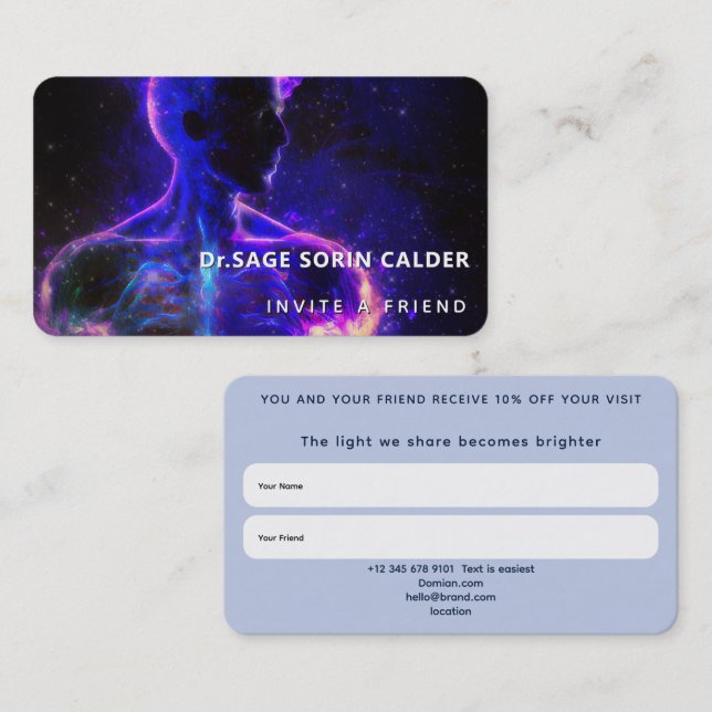 Keeper of Light | Energy Figure Business Card (Front/Back)