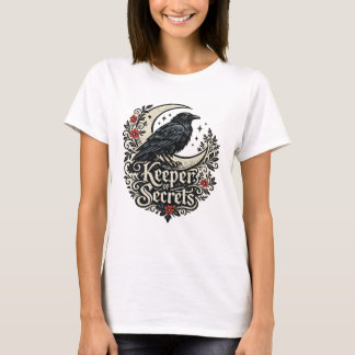 Keeper of Secrets Raven Moon Gothic Cottagecore T-Shirt