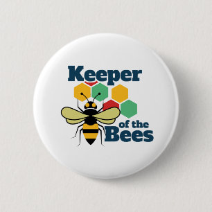Keeper of the Bees Funny Beekeeper 6 Cm Round Badge
