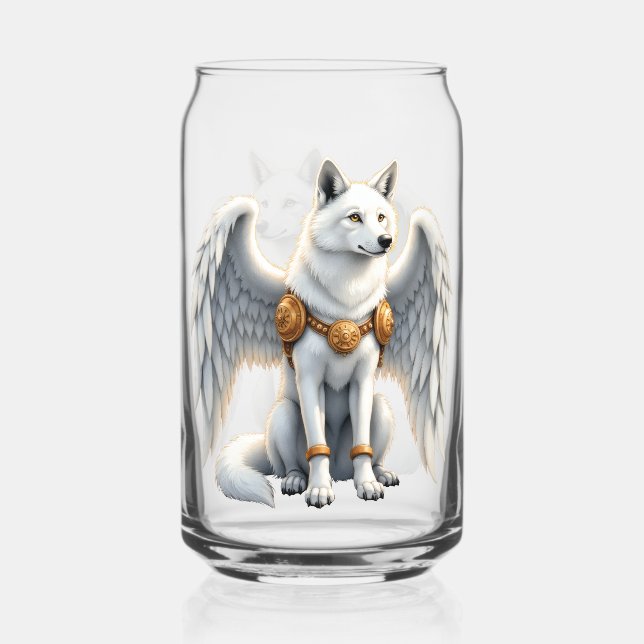 Keeper of the Dawn – The White Winged Wolf.  Can Glass (Front)