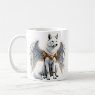 Keeper of the Dawn – The White Winged Wolf.  Coffee Mug