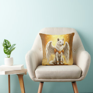 Keeper of the Dawn – The White Winged Wolf. Cushion
