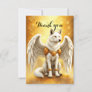 Keeper of the Dawn – The White Winged Wolf. Thank You Card