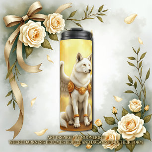 Keeper of the Dawn – The White Winged Wolf. Thermal Tumbler