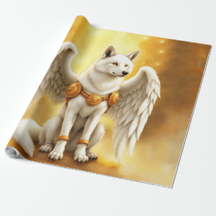 Keeper of the Dawn – The White Winged Wolf.  Wrapping Paper