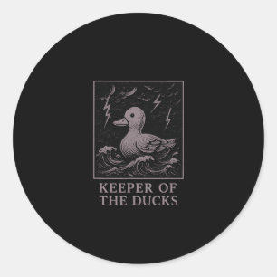 Keeper Of The Ducks Mystical Guardian Storm Rising Classic Round Sticker