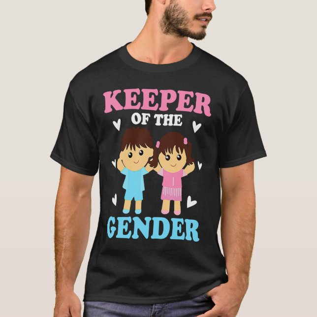 Keeper of the Gender Baby Party Gender Reveal Anno T-Shirt (Front)