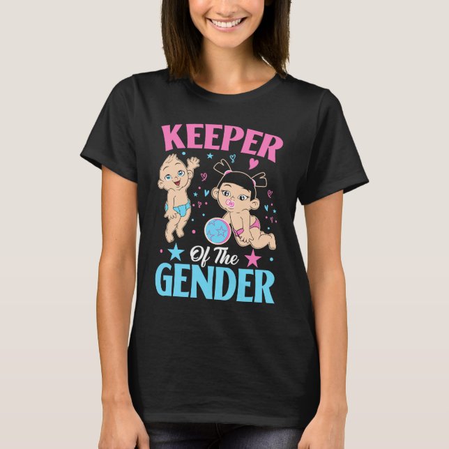 Keeper of the Gender Baby Party Gender Reveal Anno T-Shirt (Front)
