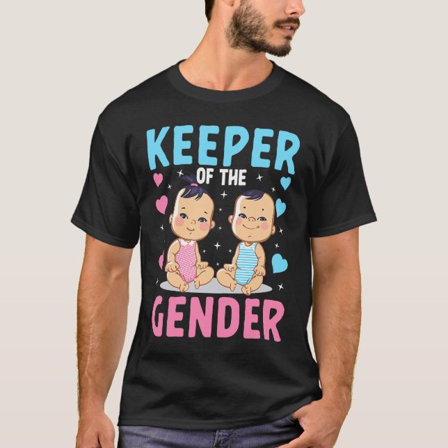 Keeper of the Gender Baby Party Gender Reveal Anno T-Shirt (Front)