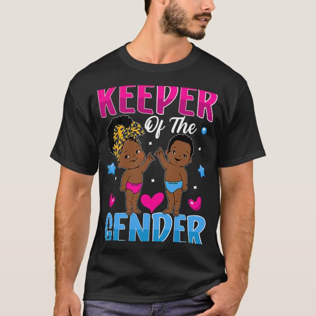 Keeper of the Gender Baby Party Gender Reveal Anno T-Shirt (Front)