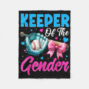 Keeper Of The Gender Baseball Or Bows Gender Revea Fleece Blanket