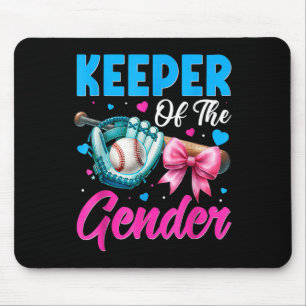 Keeper Of The Gender Baseball Or Bows Gender Revea Mouse Pad