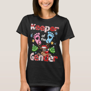 Keeper Of The Gender Christmas Tree Reindeer Holid T-Shirt