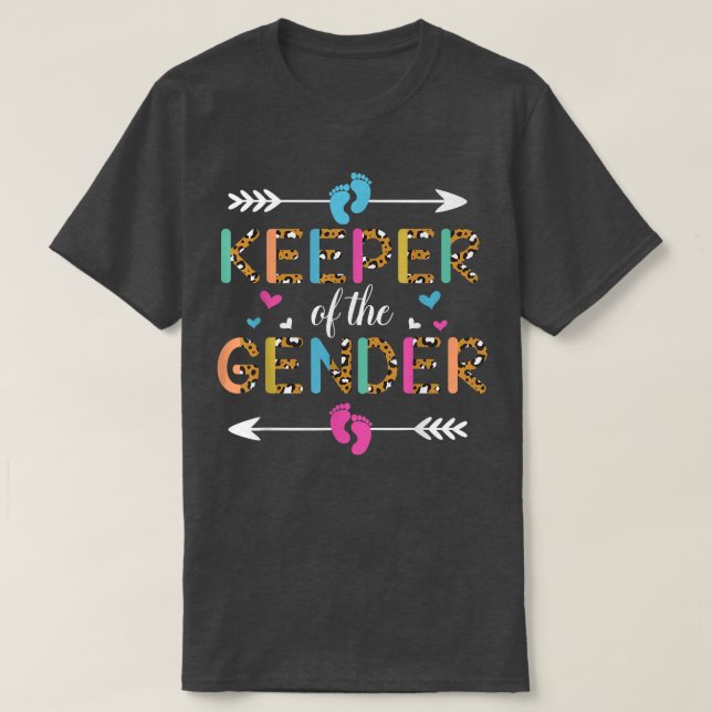 Keeper of the Gender  Cute Gender Reveal Baby Show T-Shirt (Design Front)