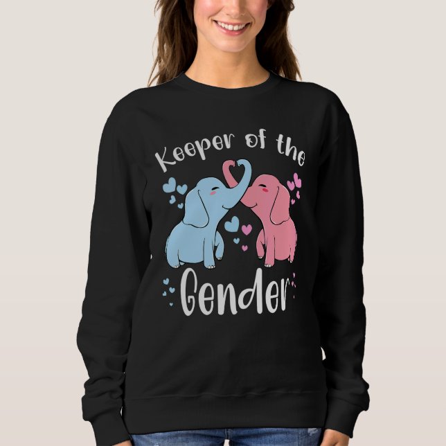 Keeper Of The Gender Elephants Baby Reveal Party B Sweatshirt (Front)