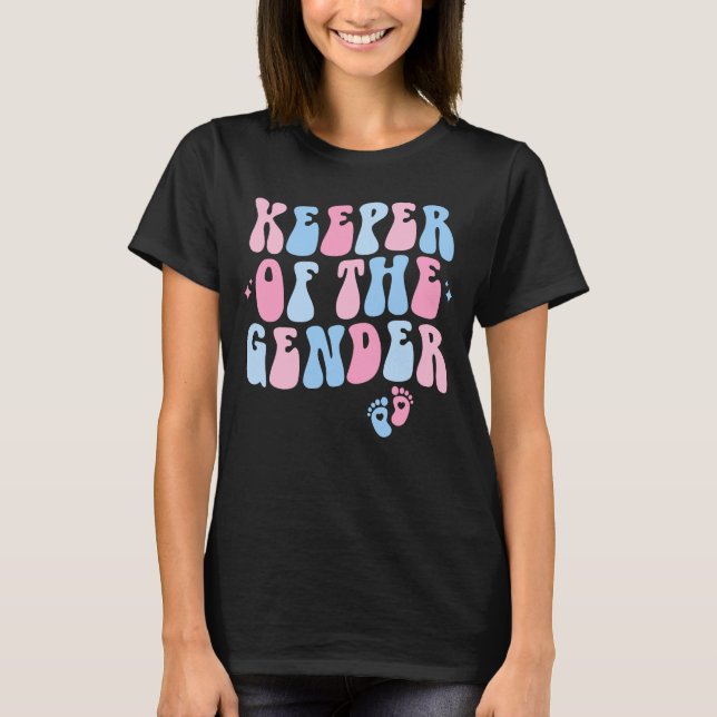 Keeper of the Gender, Gender Reveal Party Gift T-Shirt (Front)