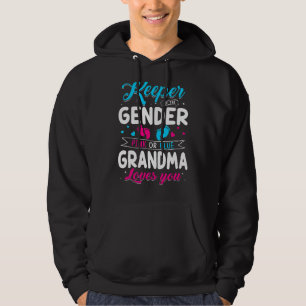 Keeper Of The Gender Grandma Loves You Baby Announ Hoodie