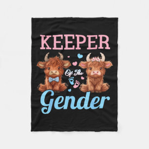 Keeper of The Gender Highland Cow Baby Fleece Blanket