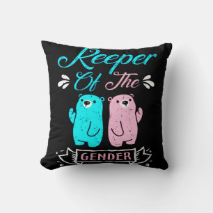 Keeper of the Gender Pink and Blue Teddy Bear Cushion