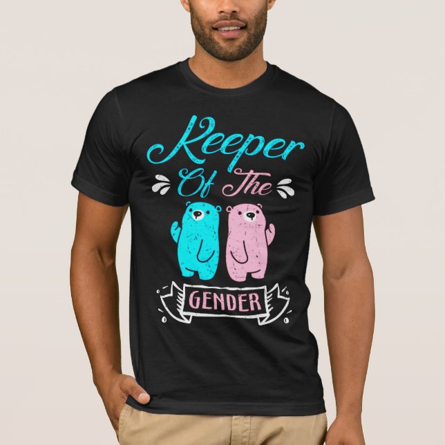 Keeper of the Gender Pink and Blue Teddy Bear T-Shirt (Front)