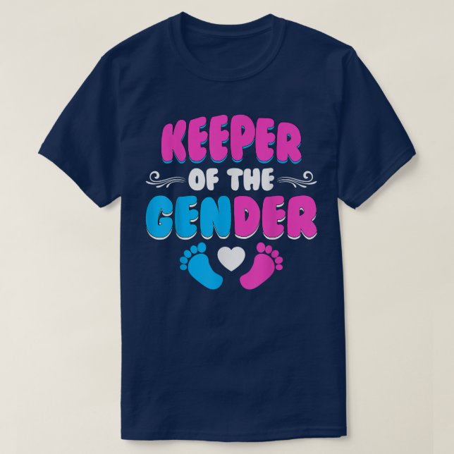 Keeper Of The Gender Reveal Baby Announcement Part T-Shirt (Design Front)