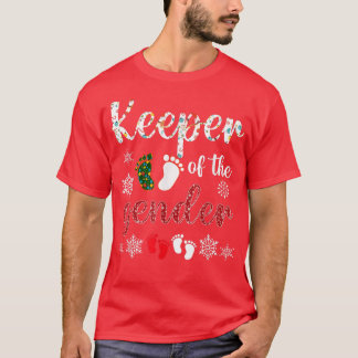 Keeper Of The Gender Reveal Baby Christmas Party  T-Shirt
