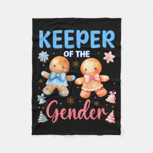 Keeper Of The Gender Reveal Baby Gingerbread Pink Fleece Blanket