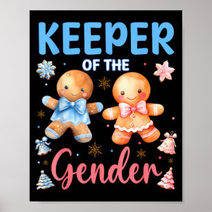 Keeper Of The Gender Reveal Baby Gingerbread Pink  Poster