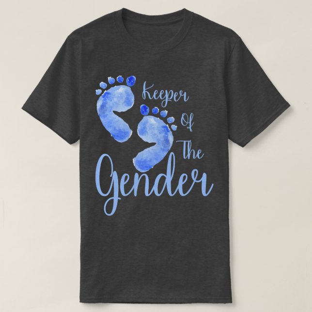 Keeper Of The Gender Reveal Baby Party  T-Shirt (Design Front)