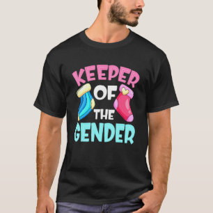 Keeper Of The Gender Reveal Baby Sock Pink Blue T-Shirt