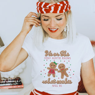 Keeper of the Gender Reveal Gingerbread Auntie T-Shirt