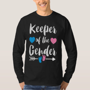 Keeper Of The Gender Reveal Girl Or Boy Blue Pink T-Shirt