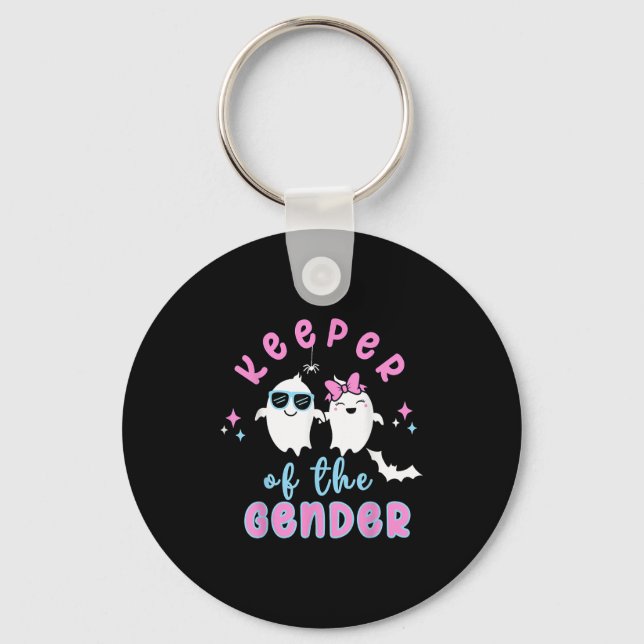 Keeper Of The Gender Reveal Halloween Pregnancy An Key Ring (Front)