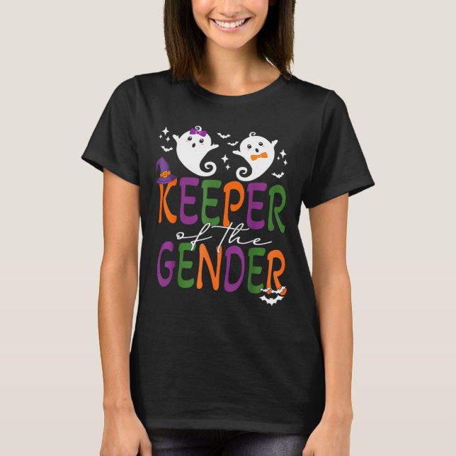 Keeper Of The Gender Reveal Halloween Pregnancy An T-Shirt (Front)