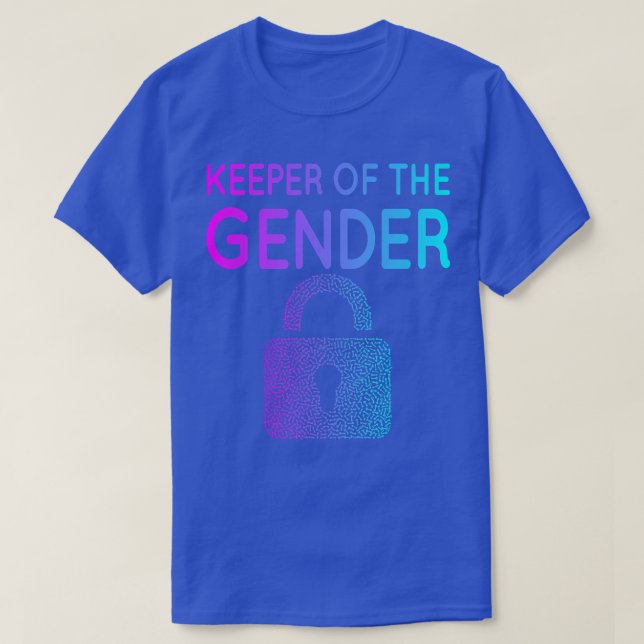 Keeper of the Gender Reveal Party Baby Announcemen T-Shirt (Design Front)