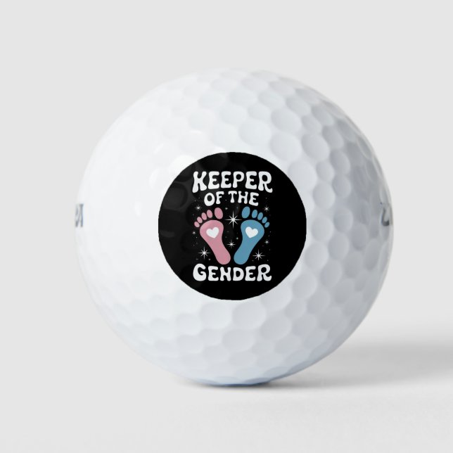 Keeper Of The Gender Reveal Party Boy Girl Family Golf Balls (Front)