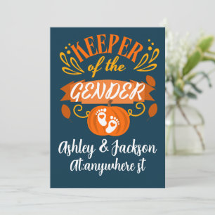 Keeper of the gender Thanksgiving gender reveal Invitation