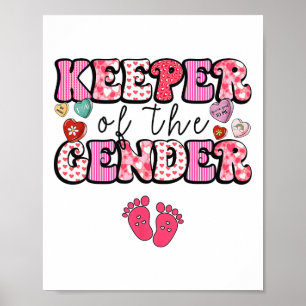 Keeper Of The Gender Valentine Day Gender Reveal B Poster