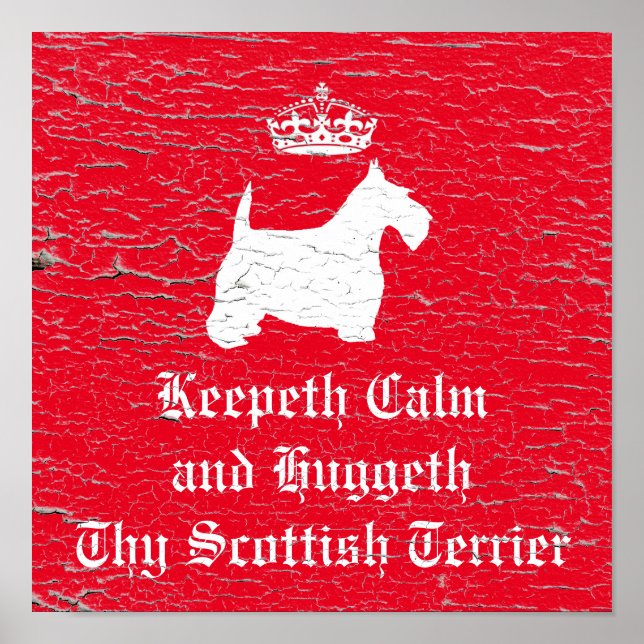 Keepeth Calm Scottish Terrier Personalise Poster (Front)