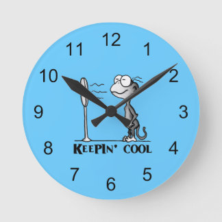 Keepin' Cool Monkey Round Clock