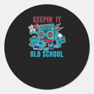 Keepin it Old School Classic Round Sticker