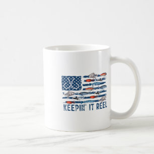 Keepin' It Reel Fishing Lure Flag Fisherman B Fish Coffee Mug