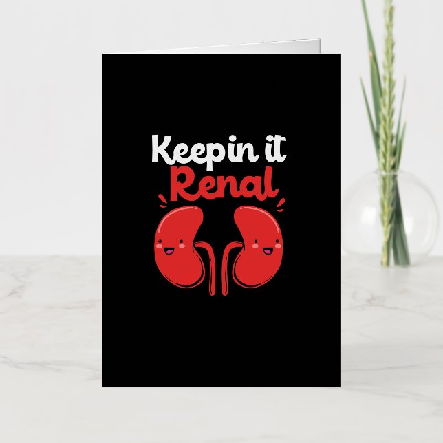 Keepin It Renal Cute Kidney Dialysis Tech Foil Greeting Card (Front)