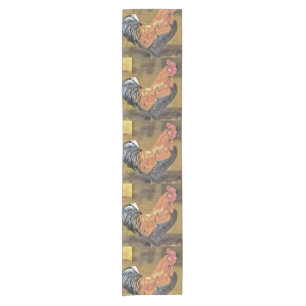 Keeping Chickens Farmyard Rooster Art Short Table Runner