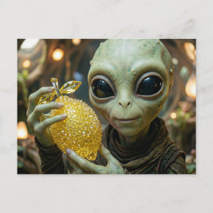Keeping in Touch   Alien and Crystalline Lemon Postcard