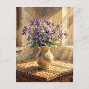 Keeping in Touch Purple Violets Postcard